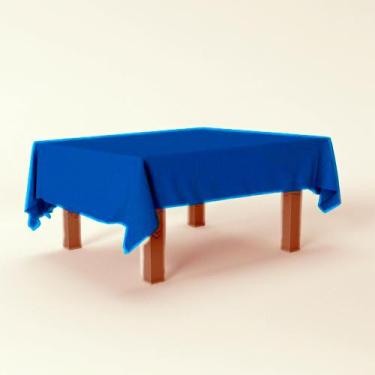 Imagem de Toalha de Mesa Azul retangular plástica Festa 137X 274cm - SILVER PLAS