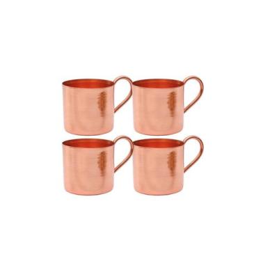 Imagem de Kit 4 Canecas 250 Ml De Cobre Puro - 5% Off -  Artesanato em Cobre