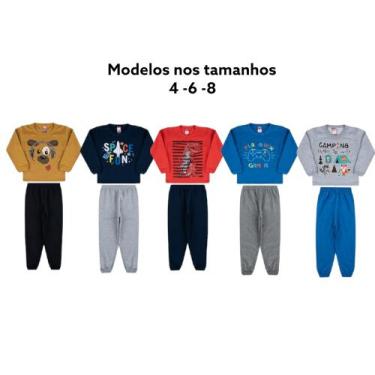 Imagem de Kit 4 Conjuntos Moletom Infantil Masculino Inverno - Cleomara, 4