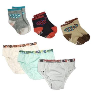 Imagem de Kit Roupas de Bebê 6 Peças Calcinhas ou Cuecas Bebê e Meias - Koala Ba