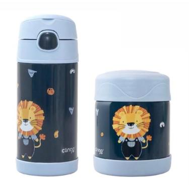 Imagem de Kit Garrafa e Pote Térmico Infantil Aço Inoxidável Clingo Luke