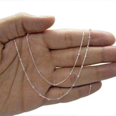 Imagem de Kit 2 Colar Bolinha Folheado A Prata 925 - Papillon Semi Jóias, Pratea