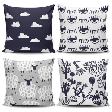 Imagem de Kit 4 Capas de Almofada Decorativas Estampadas - Olho Grego - VKAZA