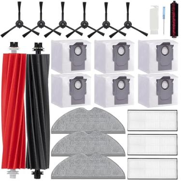 Imagem de DovLazm Acessórios S8 Pro - Peças de reposição para aspirador de pó Roborock S8 Pro Ultra, 1 escova principal, 1 escova de rolo de borracha, 3 filtros HEPA, 3 panos de esfregão, 6 escovas laterais, 6