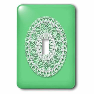 Imagem de 3dRose LSP_240985_1 Chave única com design Doily sobre fundo verde