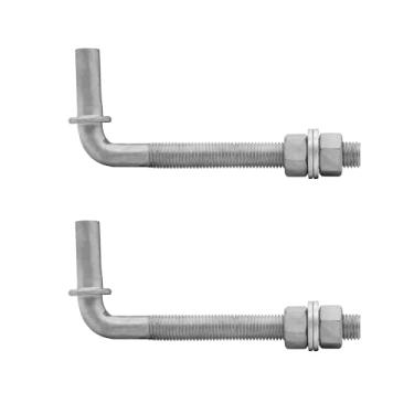 Imagem de Pacote com 2 dobradiças de portão J-Bolt de 15 cm, dobradiça de portão de cerca de corrente KINNAN J-Bolt com pino de dobradiça macho de 5/20.3 cm, dobradiça de poste J-Bolt de aço galvanizado,