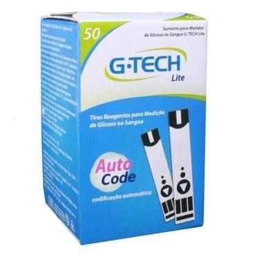 Imagem de 50 Fitas Tiras Reagentes G-tech Lite Para Medir Glicemia Capilar