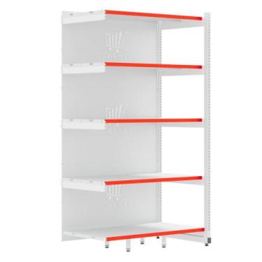 Imagem de Rack Fit Parede 1 Continuação 2,02X0,90X0,60 5 Bandejas Amapá, Branco 