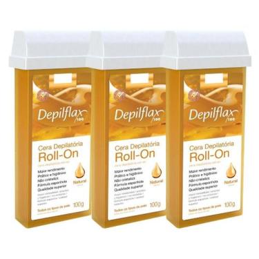 Imagem de Kit 3 Refil Cera Depilatoria Corporal Profissional Depilação Roll On D