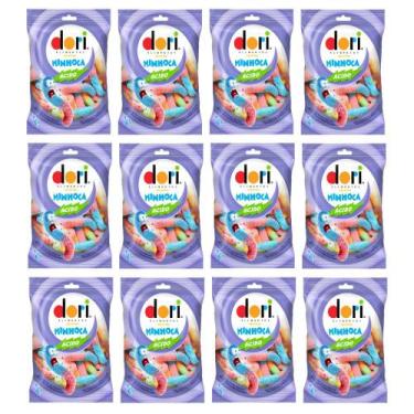 Imagem de Caixa c/ 12 Bala Gelatina Minhoca Ácida 85g cada - Dori