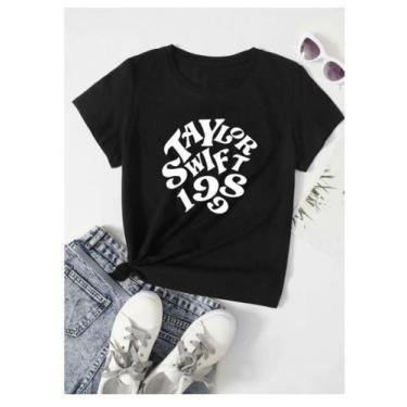 Imagem de Camiseta Feminina Taylor Swift Baby Look - SEMPRENALUTA, Preto, M