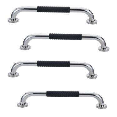 Imagem de Barra de Apoio Inox 60cm Kit 4 unidades Suporte Antiderrapante Idoso Cadeirante Gestant...