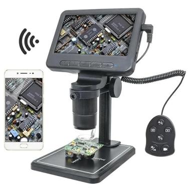 Imagem de Microscopio Digital 1000x tela grande de 5.0 Polegadas wifi para manutenção de celulares, placas, aula praticas, biologia, fisica, quimica, dermatologia.
