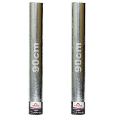 Imagem de Kit 2 Manta Asfáltica Adesiva Multiuso Metalizada 90cmx10m Auto Colante Vedação para Telhados Calhas Rufos Alta Resistência e Durabilidade Vazamentos Vedação Refletiva Aluminizada Rolo Fita