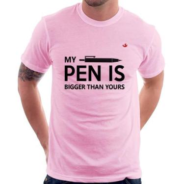 Imagem de Camiseta My pen is bigger than yours - Foca na Moda, Rosa bebê, GGG