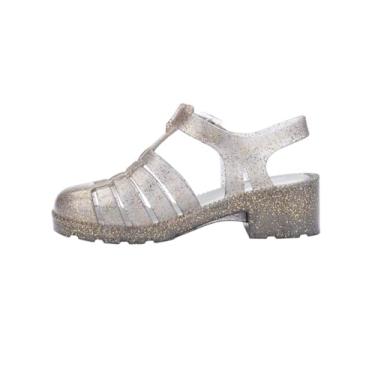 Imagem de mini melissa Sandália de salto possession para bebês e meninas (criança pequena), Glitter prata, 17