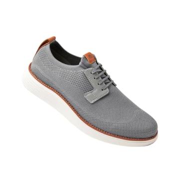 Imagem de CANLES ModernistLook Glideo Sapato social masculino de malha com suporte de arco bico largo respirável para fascite plantar e alívio de dores nos pés, ardósia, 13 Wide