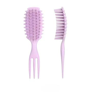 Imagem de Escova modeladora Curls Define Escova desembaraçadora para cabelos cacheados molhados Pente para cabelos emaranhados Pente para massagem no couro cabeludo Escovas de xampu Ferramentas de modelagem (01