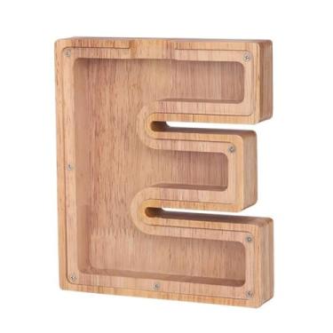 Imagem de Caixa de madeira para guardar moedas, caixa de dinheiro, cofrinho para crianças, decoração de casa - E