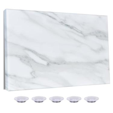 Imagem de Aitakatta Quadro magnético apagável a seco com impressão de mármore, quadro branco decorativo de 75 x 50 cm para parede com design, quadro apagável a seco sem moldura para parede, ímãs incluídos (DLS, 5075, 1 peça)