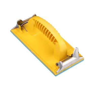 Imagem de Lixadeira manual com alça de esponja, perfeita para lixa de 23 x 9 cm (amarelo)