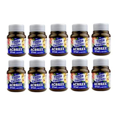Imagem de Tinta Para Tecido Fosca Acrilex 37ml 10 Unidade Artesanato Fixação Frio Alta Cobertura – Fixação a Frio e Alta Cobertura Com Acabamento Fosco, Este Kit É A Escolha Perfeita Para Quem Busca Qualidade (Sépia 551)