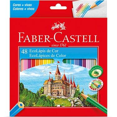 Imagem de Lápis Sextavado EcoLápis Faber Castell, Multicor, 3 caixas com 48 unidades cada