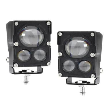 Imagem de CIADAZ Luzes de neblina LED para motocicleta 120W 12000LM 4 modos de iluminação Luzes auxiliares LED com suportes de montagem para carro, motocicleta, caminhão trator, barco ATV (2 pacotes)