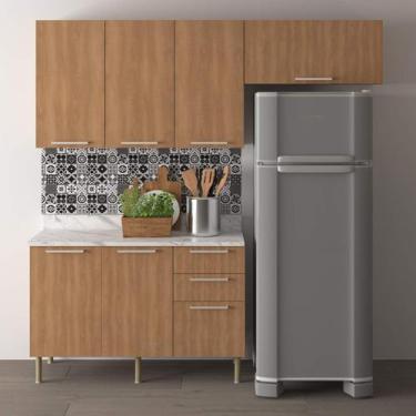 Imagem de Armário de Cozinha Modulada Completa 4 Peças Copacabana Móvel na Caixa