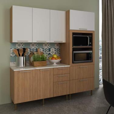 Imagem de Armário de Cozinha Modulada Completa 4 Peças Copacabana Móvel na Caixa
