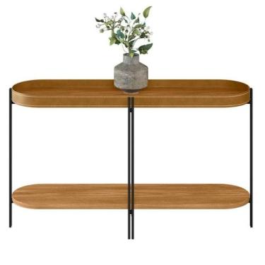 Imagem de Aparador Para Sala Com Tampo Arredondado Mônica Nature - LINEA BRASIL