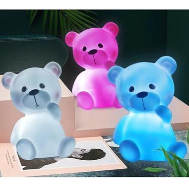 Imagem de Luminaria Urso Infantil Realista Abajur Decoração Para Quarto Sala Linha Premium M5 Armarinhos (Branco)