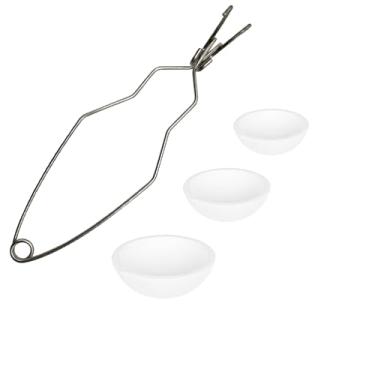 Imagem de Conjunto de 4 peças de metal derretido, conjunto de 4 peças de pequenas placas e copos de cerâmica para cadinho, usado para derreter ouro, prata, tiras de cobre, cabo de alicate de chicote 2A