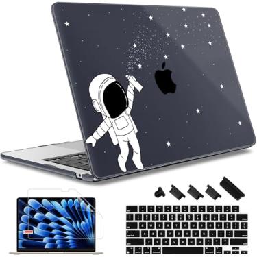 Imagem de May Chen Capa para MacBook Air de 13,6 polegadas versão 2025/2024/2023/2022 (modelo A2681 A3113 A3240, chip M2 M3 M4) – Capa rígida para laptop com capa de teclado e protetor de tela, astronauta