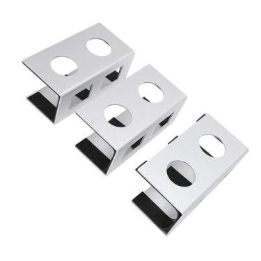 Imagem de Fockety Suporte para laptop sob a mesa, suporte de dispositivo de prateleira de metal de liga de alumínio sob a mesa com almofada de silicone anti-riscos, para laptop, TV Box, jogos (SILVER)