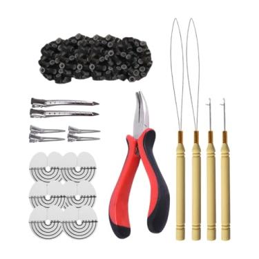 Imagem de Ysyqkn Ferramenta de Extensão de Cabelo, Suprimentos de Salão, 500 Anéis de Contas de Silicone, Protetor de Couro Cabeludo Portátil, Dispositivo de Modelagem, Cor 1