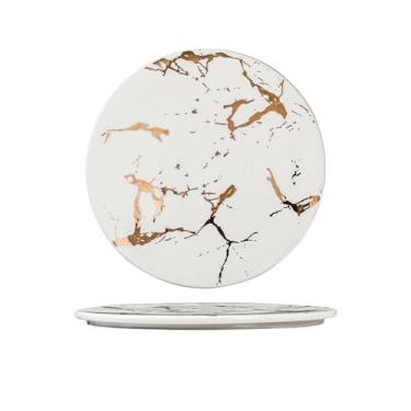 Imagem de Prato de bife com mesa isolada personalidade criativa mármore branco placa plana - grande