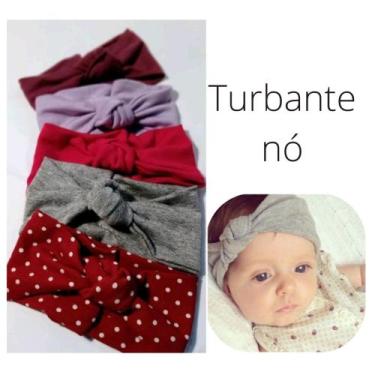 Imagem de Faixa nó turbante bebê e infantil - Ateliê da taty, Verde água, M 6 a 