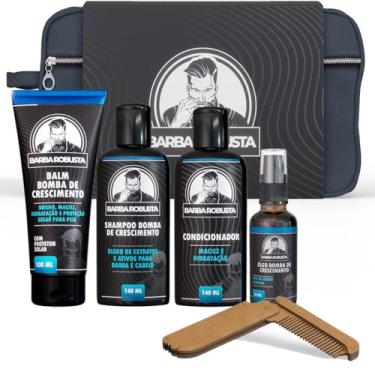 Imagem de Kit Barba Shampoo Condicionador Balm Óleo Pente Necessaire