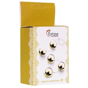 Imagem de Bolinhas Tailandezas Balls Metalizada Conjunto de Bolas Anais com Cordão de Silicone BTM004 (PINK)