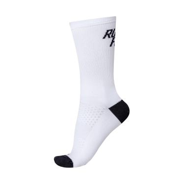 Imagem de Meia para Corrida HUPI RUN FREE 1 Par Cano Médio, Cor: Branco/Preto, Tamanho 36-42