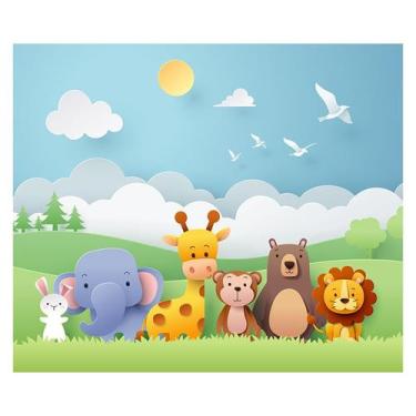 Imagem de Papel de Parede Adesivo Infantil Safari Floresta Bebe Quarto - 535pcm 