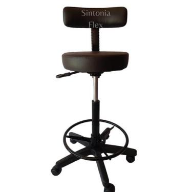 Imagem de Cadeira Mocho Caixa Alta Podologo Aro E Base Rodízio Corano - Sintonia