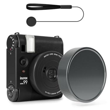 Imagem de Rieibi Tampa de lente para Fujifilm Instax Mini99, acessórios Fuji Mini para Fuji Instax Mini99 capa de lente com corda antiperda, tampa de lente Mini99 de alumínio antiarranhões com flocagem interna