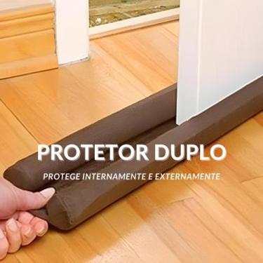 Imagem de Veda Porta Protetor de Porta Duplo Rodinho Contra Insetos Vento Poeira