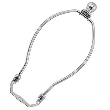 Imagem de OZXNO Suporte de abajur de 25 cm para abajur, moldura de chifre, suporte de cúpula com base de luz e lâmpada esférica, acessórios de substituição para lâmpadas de mesa/chão (prata)