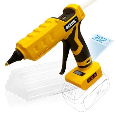 Imagem de BLEDS Pistola De Cola Sem Fio 100 W Para Dewalt, Bateria 20 V, Led Digital, Temperatura Ajustável A 199 °C, Alta Potência Portátil, Tamanho Normal, Resistente, Quente Com 10 Bastões, Somente Ferrame