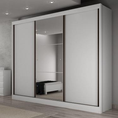 Imagem de Guarda Roupa Casal em MDF com Espelho 3 Portas de Correr Sonetto Novo Horizonte