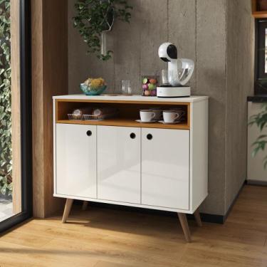 Imagem de Aparador Buffet Retrô Cantinho Do Café Paris 3 Portas Com Pés De PVC -