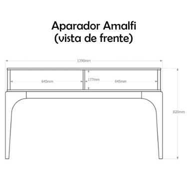 Imagem de Aparador Amalfi Off White/Madero Noce